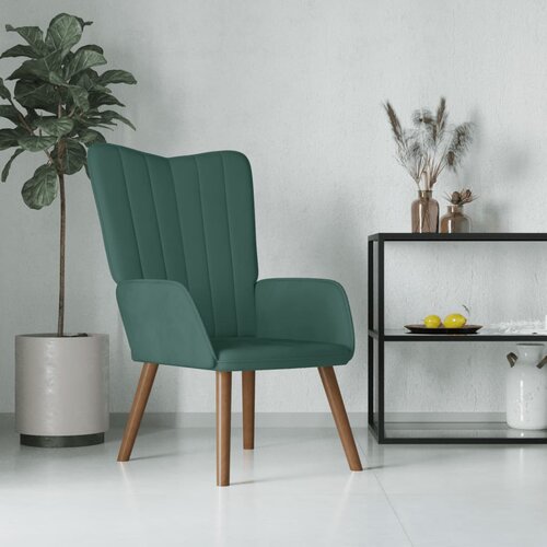  The Living Store Stol za sproščanje temno zelen žamet - Stol Za Sproščanje, (21485296) Cene