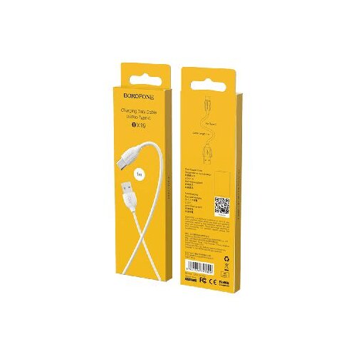 Hoco. BOROFONE podatkovni kabel X19 Type C na USB 1m 2,4A bel Slike