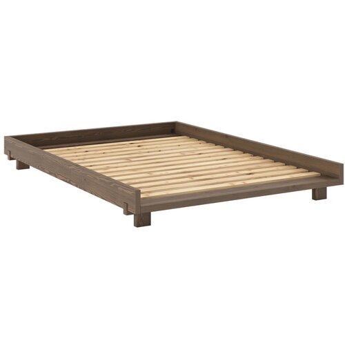 Karup Design Smeđi bračni krevet od masivnog bora s podnicom 140x200 cm Social &amp;ndash; Slike