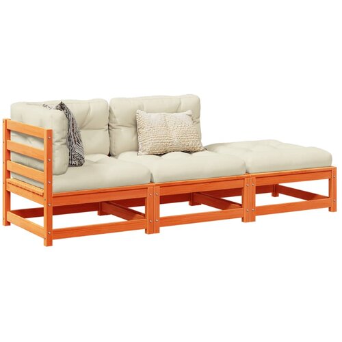  3-dijelni set vrtnih sofa s jastucima voštano smeđi od borovine Cene