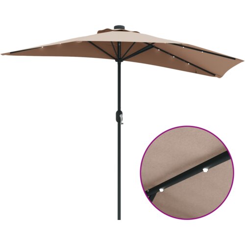 VidaXL Vrtni suncobran Sivo-smeđa 294 x 150 x 224 cm tkanina Slike
