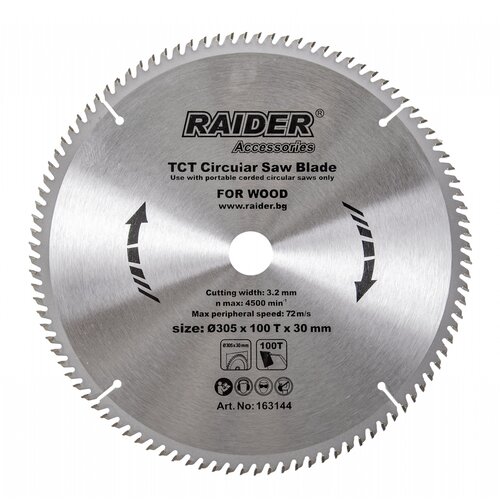 Raider 163144 Testera za cirkular za drvo, &Oslash;305x100Tx30mm Cene