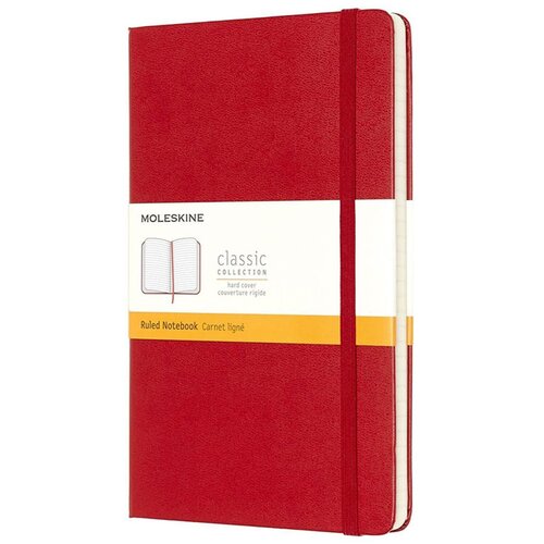 Moleskine Beležnica A5 trda platnica, rdeča - črte Slike
