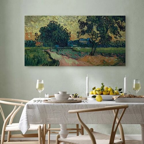  Slika - Vincent Van Gogh &amp;ndash; Landscape with the Chateau of Auvers at Sunset 60x30 Premium Print Slike