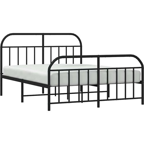  Metalni okvir kreveta uzglavlje i podnožje crni 140x200 cm Slike