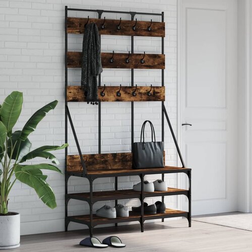  The Living Store Regal za oblačila s prostorom za čevlje dim. hrast 100x40x184cm - Regal Za Oblačila, (21453513) Cene