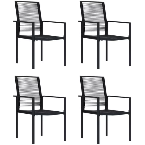  Vrtne stolice 4 kom od PVC ratana crne