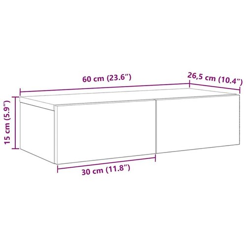 vidaXL Zidna polica s ladicama dimljeni hrast 60x26,5x15 cm Cijene