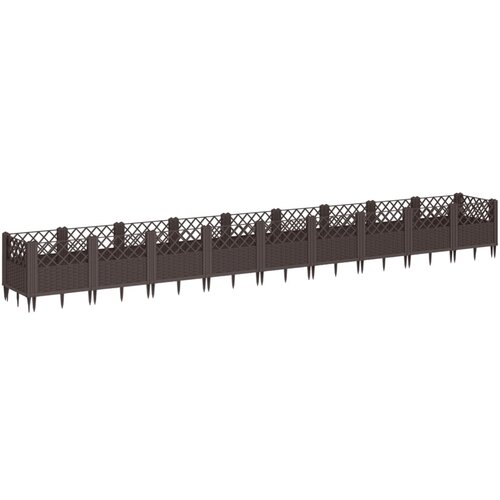 Maison Chic Cvetlično korito - Cvetlični Lonec z zatiči rjavo 363,5x43,5x43,5 cm PP, (21788968) Slike