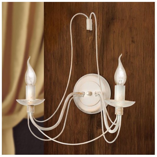 Orion wa 2-809/2 - zidna lampa vela 2xE14/40W/230V bela/zlatna/patina Slike