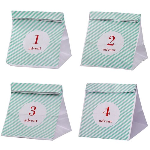 Bloomingville Komplet od 4 zelene papirnate advent vrećice Slike