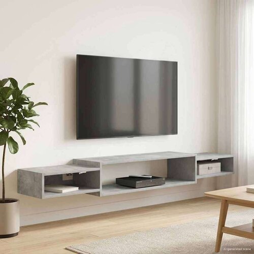 TV ormar za montažu na zid Zidna montaža Betonska siva - Betonska siva 180 cm Cijene