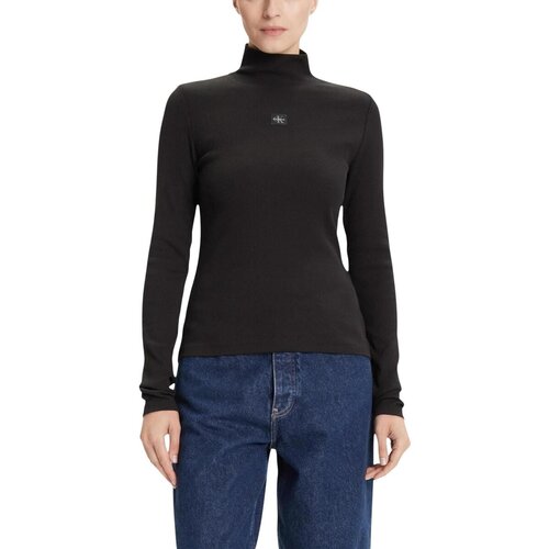 Calvin Klein Jeans Puloverji LS WOVEN LABEL TURTL LV047D203G Črna Slike
