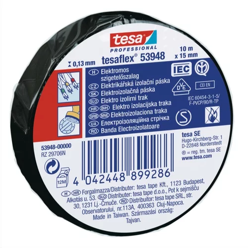 Tesa Elektro izolirni trak Tesa (črn, 25 m x 25 mm)