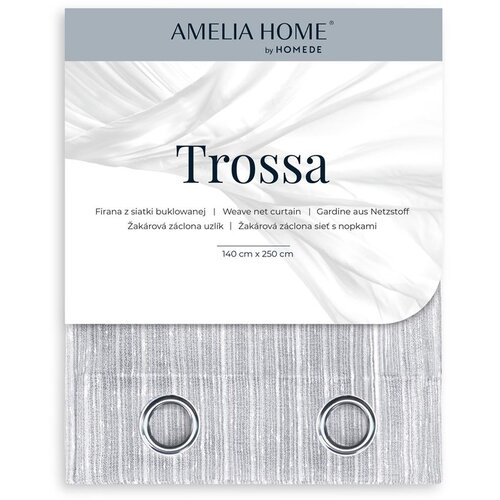  Curtain TROSSA color gray eyelets braid 140x270 ameliahome Slike