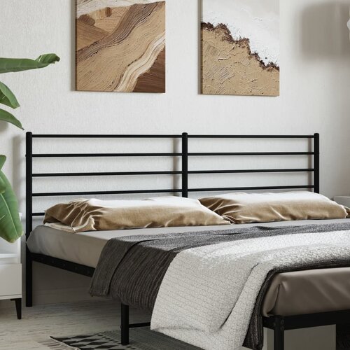 VidaXL Metalno uzglavlje crno 193 cm Slike
