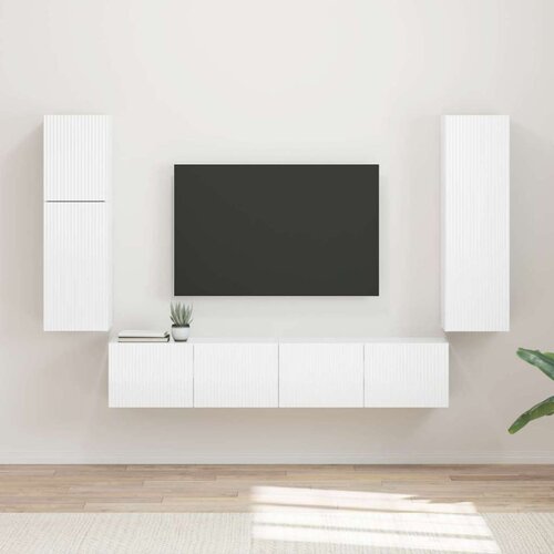  Komplet TV omaric 4 pcs Visok sijaj bela Konstruiran les - - Bela - 57.9 - 30 x 31 x 100 cm - 2025-vidaXL-Uvoz_2 Cene