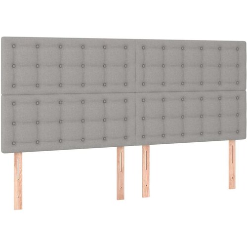  Uzglavlje 4 kom svjetlosivi 100x5x78/88 cm od tkanine Slike