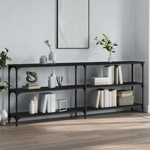 VidaXL Konzolni stol crni 200 x 29 x 75 cm od konstruiranog drva Slike
