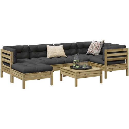 vidaXL 7-dijelni set vrtnih sofa od impregnirane borovine s jastucima Cene