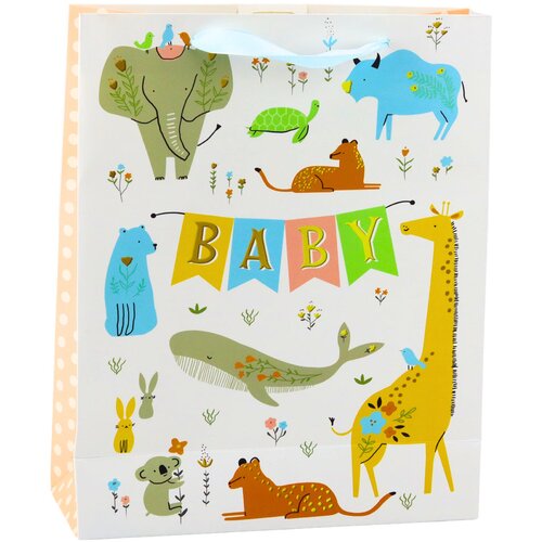 Baby Animals Inscription Gift Bag 32 x 26 x 10cm Cene