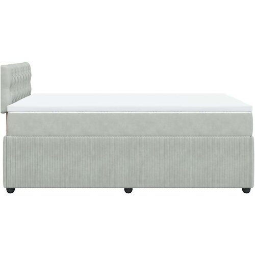 VidaXL Box spring krevet s madracem svjetlosivi 120x200 cm bar&amp;scaron;unasti Slike