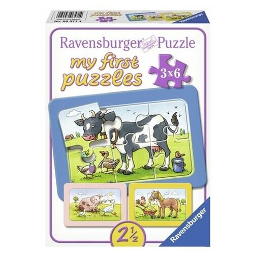 Ravensburger puzzle (slagalice) - Moje prve puzzle, 3 u 1, krava, prase, konj RA06571 Cene