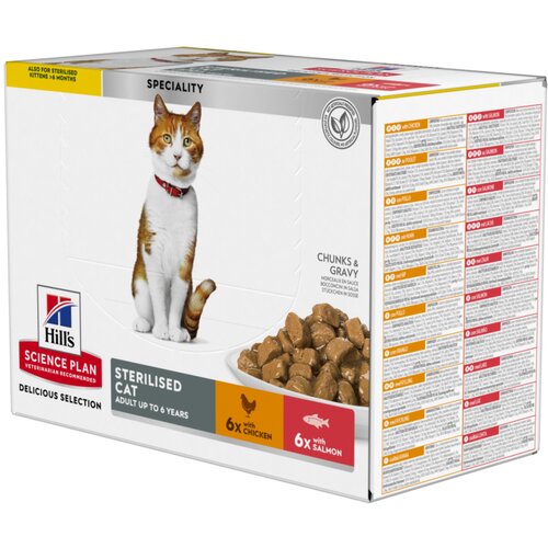 Hill’s Science Plan Adult Sterilised tuna - Kao dodatak: 12 x 85 g Science Plan Young Adult Sterilised piletina i losos Cijene