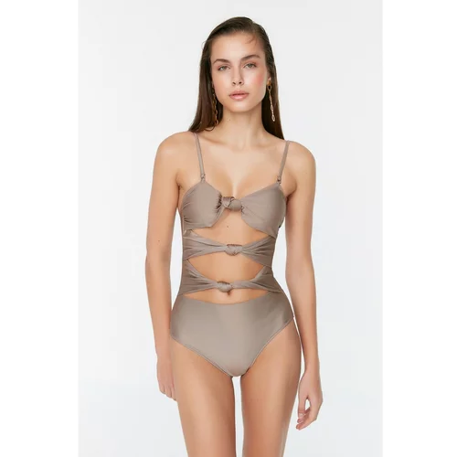 Trendyol Mink Cut Out Detailed Swimsuit