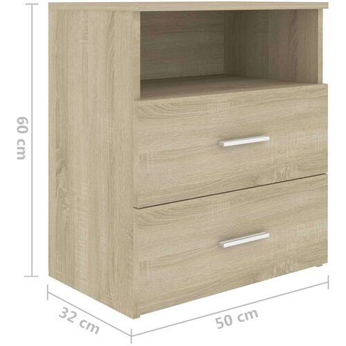 VidaXL noćni ormarići 2 kom boja hrasta sonome 50 x 32 x 60 cm Slike