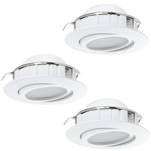Eglo Set ugradbenih LED svjetiljki Pineda (4,9 W, D x &amp;Scaron; x V: 8,4 x 8,4 x 4 cm, Bijele boje, 3 Kom., Topla bijela) Slike