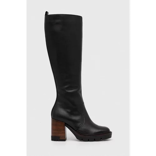 Wojas Kožne čizme za žene, boja: crna, s debelom potpeticom, sa srednje toplom podstavom, 7105051