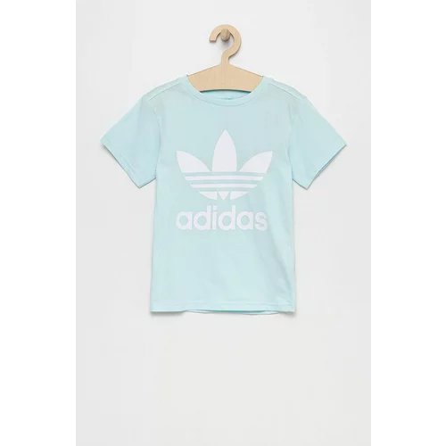 Adidas Otroški bombažen t-shirt turkizna barva
