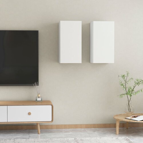 VidaXL TV omarica 2 kosa bela 30,5x30x60 cm iverna plo&amp;scaron;ča, (20913621) Slike