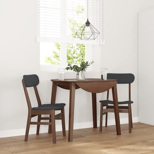 vidaXL Jedilni stoli z blazinami 2 kosa Brown Solid Wood Rubber Cene
