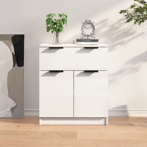VidaXL Komoda sjajna bijela 60x30x70 cm od konstruiranog drva Slike