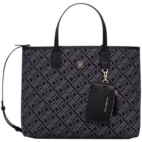 Tommy Hilfiger Ročne torbice TH ICON SATCHEL JACQUARD AW0AW17685 Črna Cene
