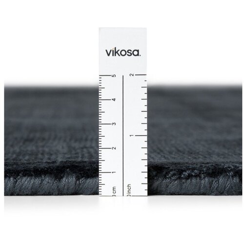 Vikosa Črna ročno tkana viskozna okrogla preproga &amp;oslash; 120 cm Noemi &amp;ndash; Slike
