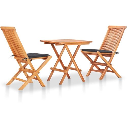  3-dijelni bistro set s antracit jastucima od masivne tikovine Cene