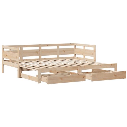 vidaXL Izvlečna dnevna postelja s predali 90x190 cm borovina, (21303698) Cene
