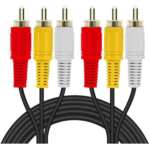 LINQ Video kabel 3x RCA mo&amp;scaron;ki/mo&amp;scaron;ki 5m, - crn, (20763690) Slike