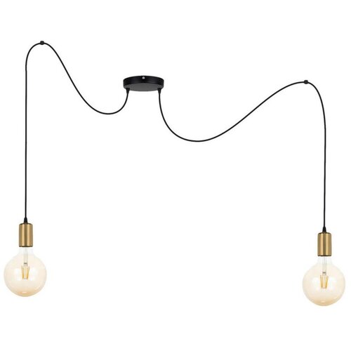  Luster na sajli MIROS 2xE27/60W/230V pauk crna/zlatna Cene