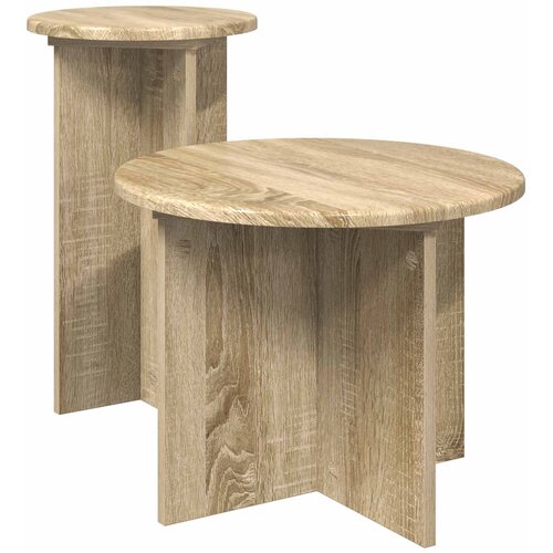 vidaXL Komplet stranskih mizic 2 pcs Sonoma hrast Inženirski les, (5000210856) Cene
