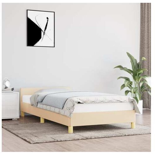  Za krevet s uzglavljem krem 90x200 cm od tkanine Cijene