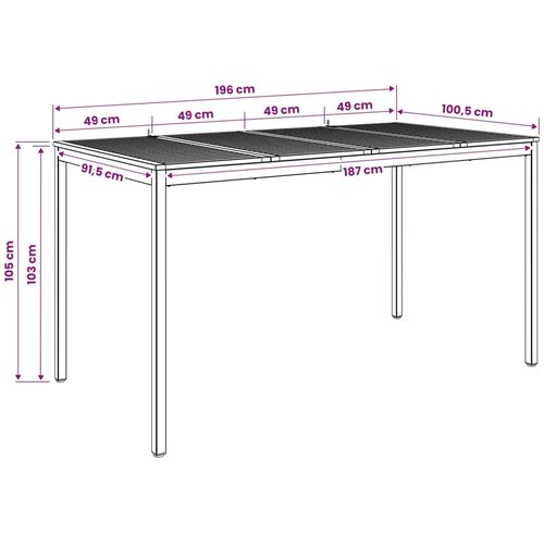  Stol za bar u vrtu Prirodna i kava 196 x 100 5 x 105 cm - Prirodno  kava 196 x 100 5 x 105 cm Cijene
