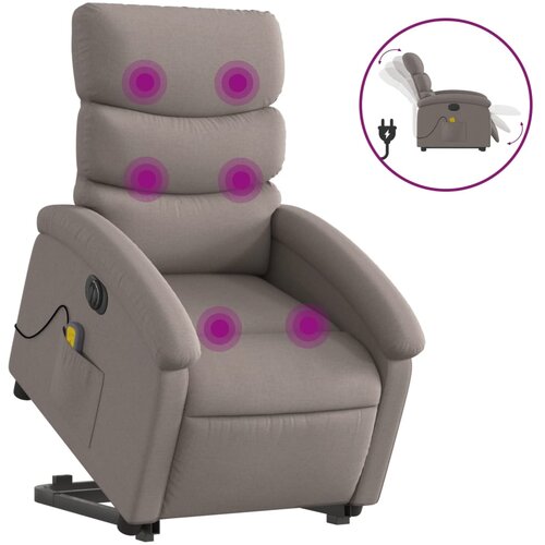 Maison Chic Električni masažni naslanjač - Relax naslanjač s funkcijo vstajanja taupe, (22062036) Cene