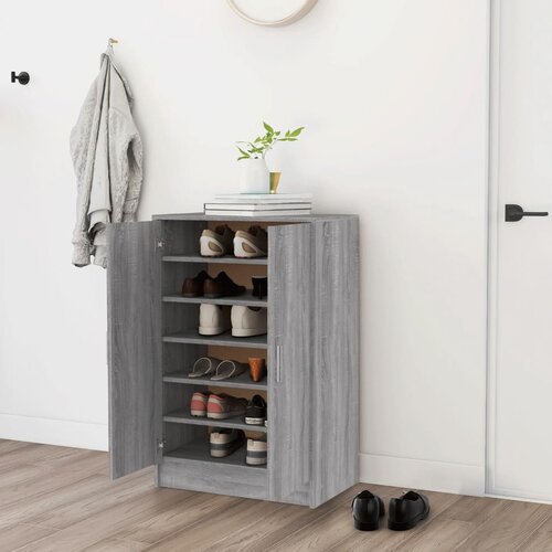 The Living Store Omarica za čevlje siva sonoma 60x35x92 cm konstruiran les - Omarica Za Čevlje, (21434028) Cene