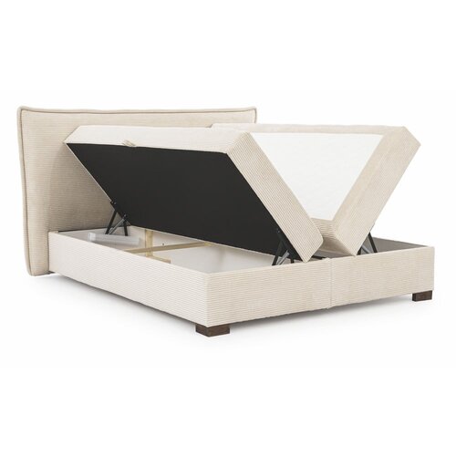 Ropez Bež boxspring krevet s prostorom za odlaganje 200x200 cm Lysa &amp;ndash; Slike