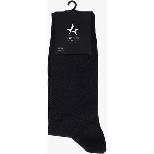 Altinyildiz classics Men's Black-Grey Patterned Bamboo Cleat Socks