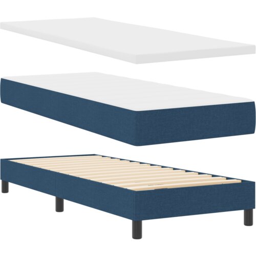 Box Spring Krevet s Madracem Plava 80x200 cm Tkanina Slike